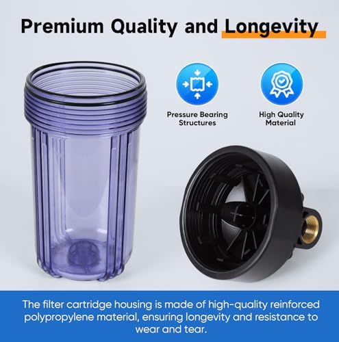 PUREPLUS 2-Stage Whole House Water Filter, Clear Housing, Iron & Manganese - Image 6