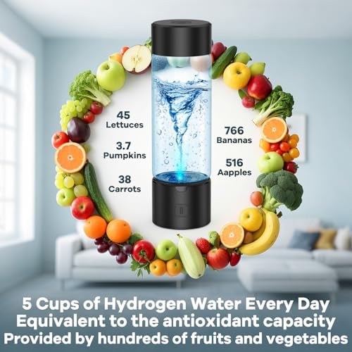 Hydrogen Water Bottle Generator, Portable SPE PEM Hydrogen Water Ionizer Machine, Rechargeable Hydrogen Water Maker for Home Office Travel Fitness Travel Home Office - Image 4