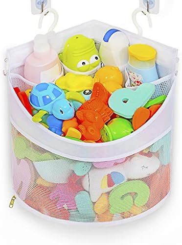 Ligereza Baby Bath Toy Organizer, Quick Drying, bath toy holder, Large Capacity Multi Use Shower Caddy (White) by Ligereza