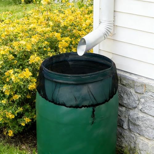 2-Pack Mesh Cover for Rain Barrels, 39 Inch Debris Cover with Drawstring, Outdoor Water Collection Bucket Protector Screen, Prevent Fallen Leaves for Garden, Yard, Eaves Downspouts - Image 7