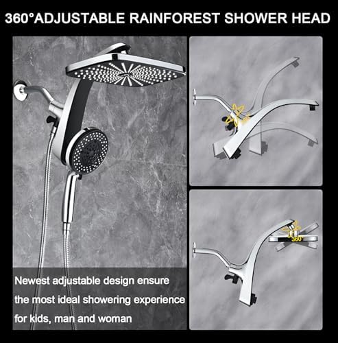 Rain Shower Head with Handheld Showerhead, Chrome 1.75GPM 460311 - Image 6