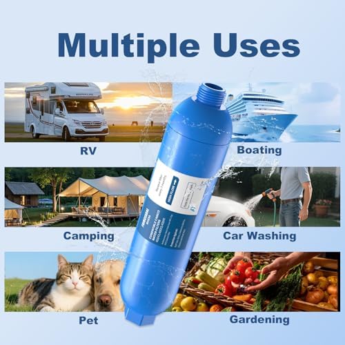 RV Water Filter with 2 Flexible Hose Protector, NSF Certified - Image 3