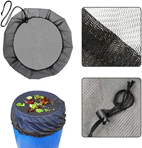 Mesh Cover for Rain Barrels with Drawstring, Water Collection Buckets Tank - Image 6