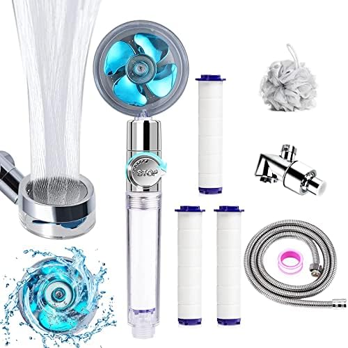 Handheld High Pressure Turbo Shower Head, 360° Rotatable Detachable Filtered Shower Head for Hard Water, Easy to Install by Besititli