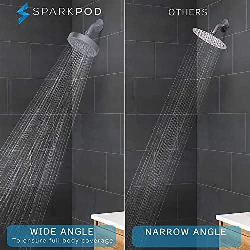 SparkPod Rain Shower Head, 6 Inch Round, Charcoal Grey Finish - Image 2