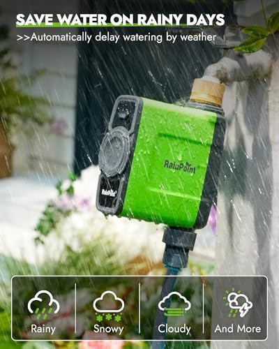 RAINPOINT WiFi Water Timer for Garden Hose, Brass Inlet WiFi Sprinkler Controller, Smart Hose Timer Valve with Ethernet Gateway, Rain Delay for Garden/Lawn (Support WiFi & Ethernet Connection) - Image 4