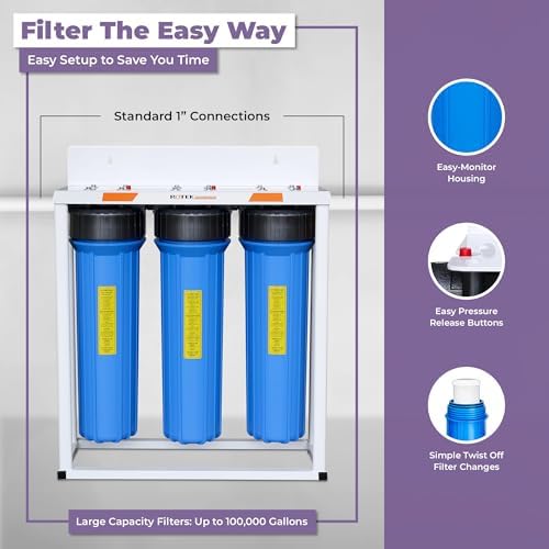 Rotek Water Systems Whole House Water Filtration System, 3-Stage Water Filter System, PHO, KDF, ACB, Clean Water, Polyphosphate Anti-Scale, Carbon Block, & Heavy Metal Filter, 20 Inch - Image 5