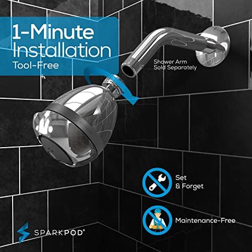 SparkPod High Pressure Shower Head, 3 Inch Fixed Showerhead, Chorme - Image 2