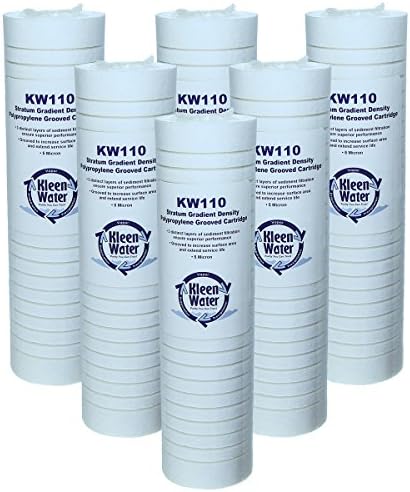 KleenWater KW110-5M Dirt Rust and Sediment Filters, Compatible with Aqua Pure AP110 Whirlpool WHKF-GD05, Set of 6 Filters by KleenWater