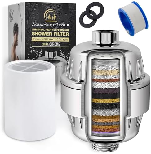 AquaHomeGroup 20-Stage Shower Filter, Vitamin C & E, Includes 1 Cartridge by Aquahomegroup