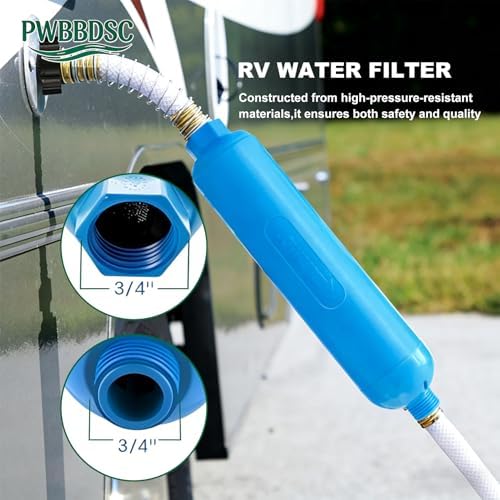 RV Inline Water Filter with Flexible Hose Protector, Reduces Chlorine, Bad Taste, Odor, Sediment, Lead & Fluoride for Marine Camper Garden (2/Pack) - Image 6