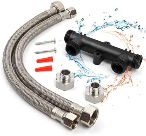 WP596816 Sensor Valve Kit for watts Recirculating Hot Water Pump, Essential Component of Hot Water Recirculation System, Includes 2 x 12in Stainless Steel Pipes & Thermal Bridge Valve by Frutlait
