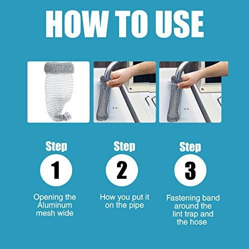 24 Premium Lint Traps with 24 Long Lasting Ties for Washing Machines By Scrub-It. Light Aluminum mesh Filter Won't Rust, Easy Installation,12 Pack (x2) - Image 3