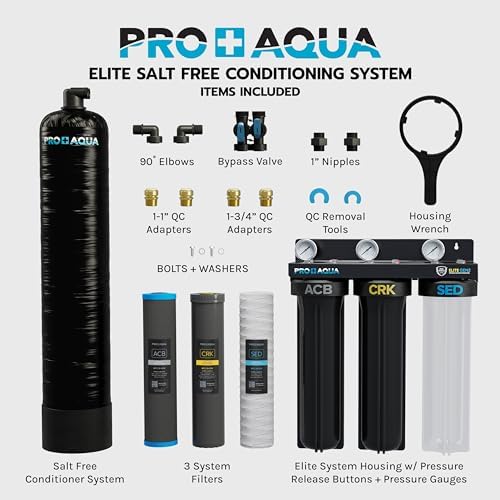 PRO+AQUA 15 GPM Salt-Free Whole House Softener with 3-Stage Well Water Filter System - Image 2