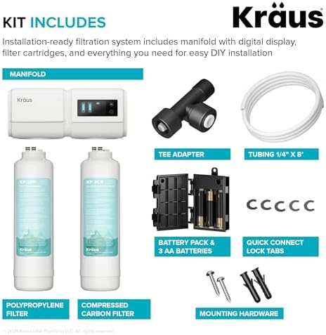KRAUS Purita 2-Stage Under Sink Water Filtration System with Digital Display Monitor, FS-1001 - Image 4