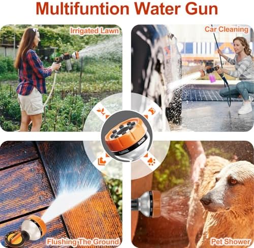 Premium Dog Washing Hose Attachment, 8-Pattern Dog Bath Sprayer, Easy-Control Hose Nozzle with Soap Dispenser for Garden, Pet Shower and Car Wash - Image 7