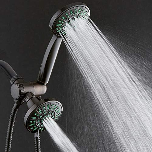 AquaDance Antimicrobial/Anti-Clog High-Pressure 30-setting Shower Combo, Microban Nozzle Protection from Growth of Mold Mildew & Bacteria for Stronger Shower! Oil-Rubbed Bronze Finish/Coral Green Jets - Image 4