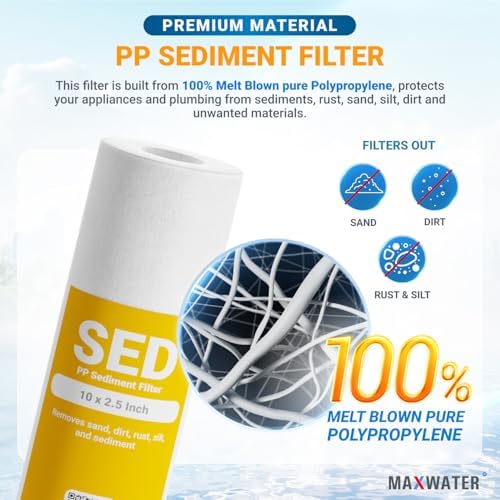 Max Water 2 Stage (Sediment, Odor & Improving Taste) Whole House 10 inch, Standard Water Filtration System - White Housing - Sediment + CTO - ¾ Inlet/Outlet - Image 4