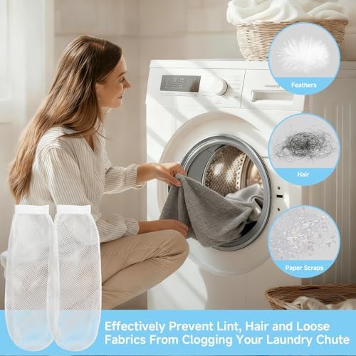 Lint Catcher for Washing Machine, 8-Piece Nylon Mesh Lint Traps with 24 Pcs Cable Ties, Washing Drain Hose Filter for Discharge Hoses, Universal Fits All Laundry Machines - Image 5