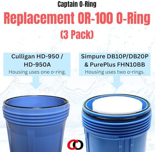 Captain O-Ring - Culligan Compatible OR-100 O-Ring Replacement for Big Blue Filter Housing Buna-N ORing (3 Pack) [Also Compatible with Simpure DB10P/DB20P, PurePlus FHN10BB] - Image 2