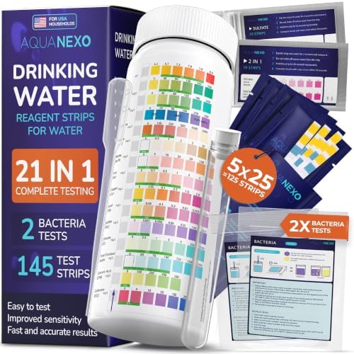 21-in-1 Drinking Water Test Kit, 145 Strips + 2 Bacteria Tests by Unknown