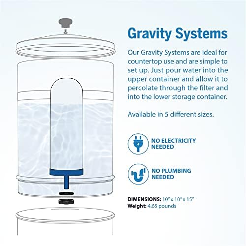 ProOne Big+ Gravity Water Filter System - High Capacity Countertop Stainless Steel Water Filter Dispenser - IAPMO Certified to Reduce Lead, Total PFAS, Microplastics, Chlorine Taste & Odor - Image 2