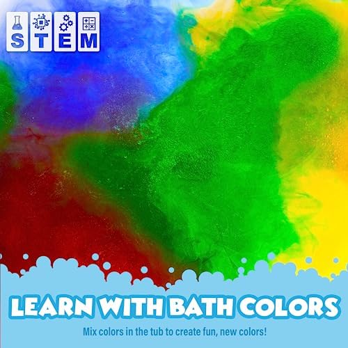 Tub Works® Bath Color Fizzies, 150 Count | Nontoxic & Fragrance-Free | Fizzy, Bath Color Tablets for Kids | Create Colorful Water Water Tablets in 7 Colors for Variety | Bath Bombs for Kids Bathtub - Image 6