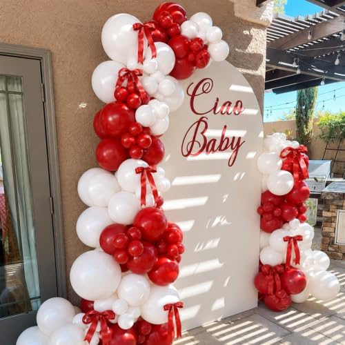 Red and White Balloon Arch Kit for Baby Shower Birthday Decorations - Image 6