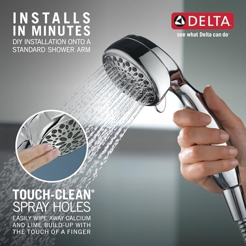 Delta Faucet 7-Spray Touch-Clean Hand Held Shower Head with Hose, Chrome 75700 - Image 4