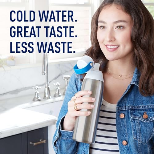 Brita Stainless Steel Premium Filtering Water Bottle, BPA-Free, Reusable, Insulated, Replaces 300 Plastic Water Bottles, Filter Lasts 2 Months or 40 Gallons, Includes 1 Filter, Stainless - 20 oz. - Image 5