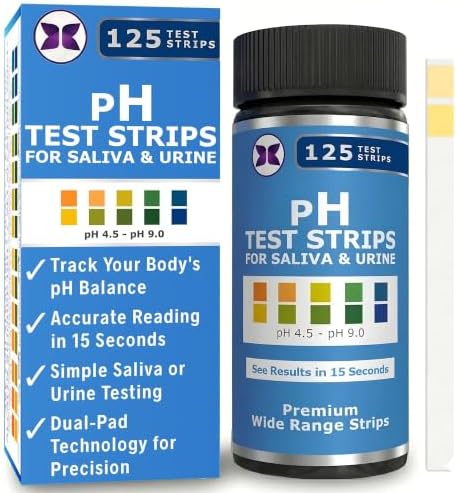 pH Test Strips for Testing Alkaline and Acid Levels in The Body. Track & Monitor Your pH Level Using Saliva and Urine. pH Tester for Highly Accurate Results in Seconds. by JustFitter
