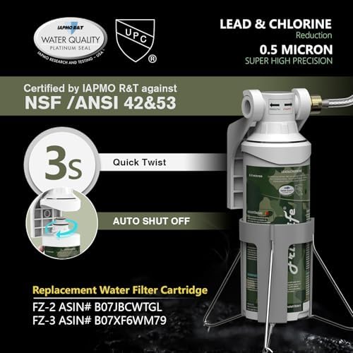 FRIZZLIFE RV Water Filter-NSF/ANSI 53&42 Certified Inline Hose Filter for RV-0.5 Micron High Water Pressure, Reduce Chlorine, Lead, Heavy Metals, Odors - for Marine, Camper, Garden, MV99 - Image 2