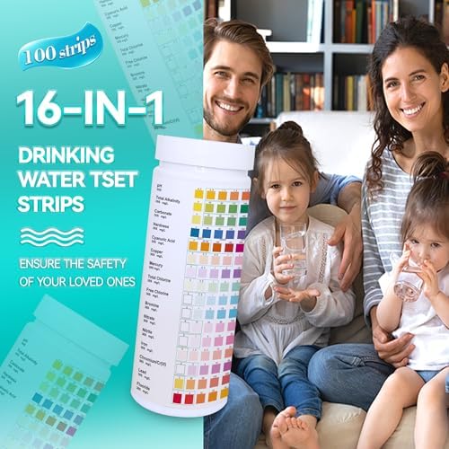 Drinking Water Testing Kits(100 Strips)-16 in 1 Well&Household Tap&Natural Water Quality Test with Hardness,Chlorine,Copper,Iron,Lead,pH,Etc. - Image 6