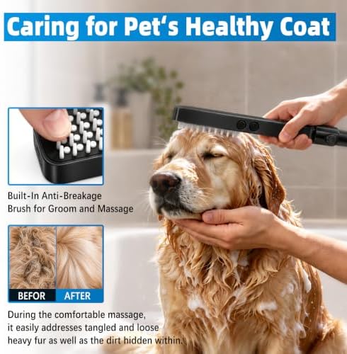 YDmeet High Pressure Dog Shower Attachment with ON/OFF Switch (Black) - Image 2