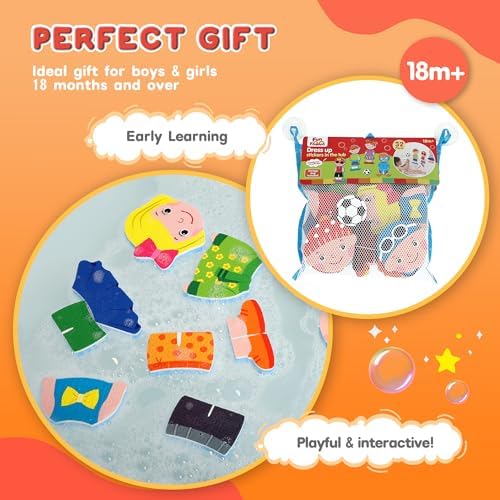 Baby Bath Toys for Kids Ages 1-3,32PCS Dress Up Foam Bath Toys - Image 7