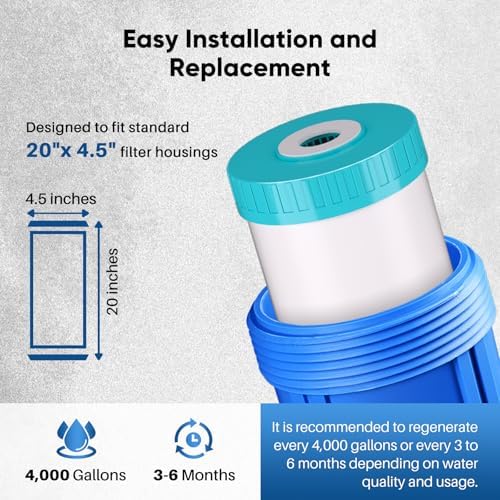 PUREPLUS 20"x4.5" Whole House Iron & Manganese Reduce Water Filter, 1 Pack - Image 5