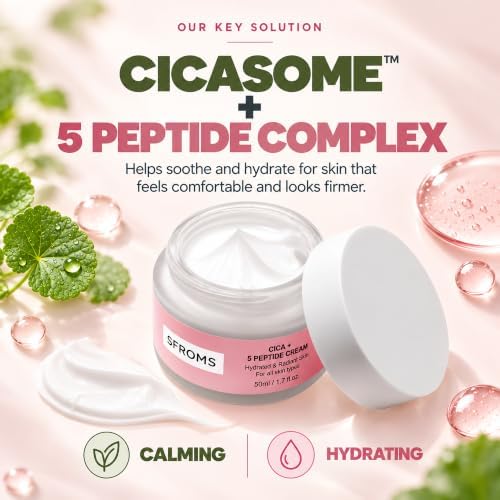 Cica Exosome & 5 Peptide Cream- Soothing, Brightening & Firming for Sensitive Skin, Dermatologically Tested, Lightweight, Korean Skincare, Fast-Absorbing Hydration, 50ml / 1.7 fl.oz - Image 2