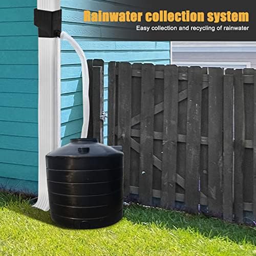 Cyrank Rainwater Collection System, Gutter Downspout Diverter Rain Diverter Kit Rainwater Downspout Collection for Outdoor Garden Lawn (Black) - Image 3