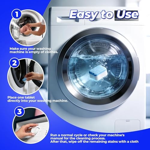 Washing Machine Cleaner Tablets,Deep Cleaning Descaler and Suitable for Most Washer Machine Cleaner Front Loader and Top Load,Powder Cleaner for Washing Machines and Dishwasher Pods (12) - Image 6
