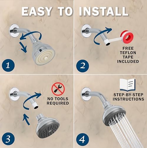 Aqua Elegante Pressure Boosting Shower Head - 2.5 GPM - Polished Chrome - Image 5