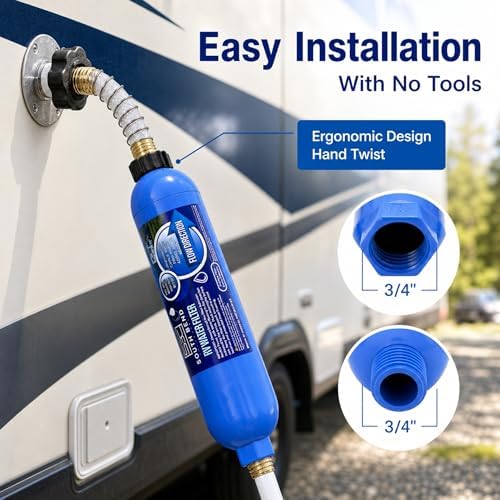 South Bend Components Reverse Osmosis (RO) Camper/RV/Boat/Yacht Water Inline Filter- NSF Certified! Includes ¾” Flexible Hose Protector, Compatible with Camco Water Filter, 40043, 40013, 4004 (4-Pack) - Image 3