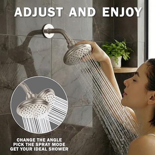 Aqua Elegante High Flow Shower Head - 2.5 GPM - Brushed Nickel - Image 3