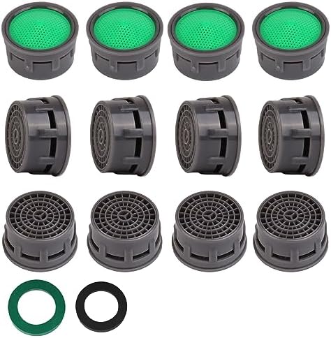 SHAP+ Faucet Aerator, Flow Restrictor Insert, Sink Aerator Replacement Parts for Bathroom or Kitchen Sink Faucet Filter, Fit for Internal and External Thread Faucet Aerators, with Washer (12pcs) by SHAP%2B