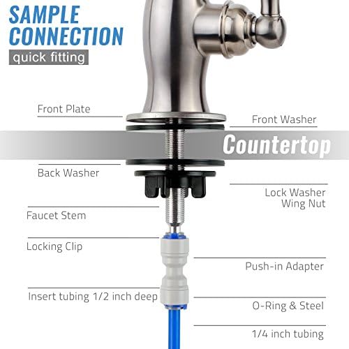 iSpring GK1-AW Reverse Osmosis Drinking Water Faucet, High Spout RO Faucet for Under Sink Water Filtration Systems, Antique Wine - Image 6