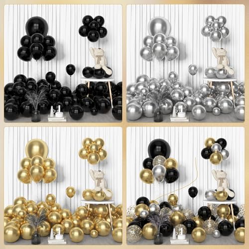Amandir 153pcs Black and Gold Balloons Arch Garland Kit Different Sizes - Image 6
