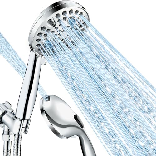 Shower Head with Handheld, High Pressure 10 Spray Modes, Chrome by wowkksanitaryware