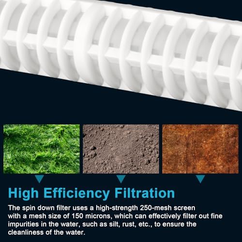 1-1/2 Inch 250 Mesh Spin Down Filters for Rusco Vu Flow, 8" Long Spin Down Sediment Filter Screen for Well Water and Sprinkler Irrigation (FS-1-1/2-250) - 2 Pack - Image 4