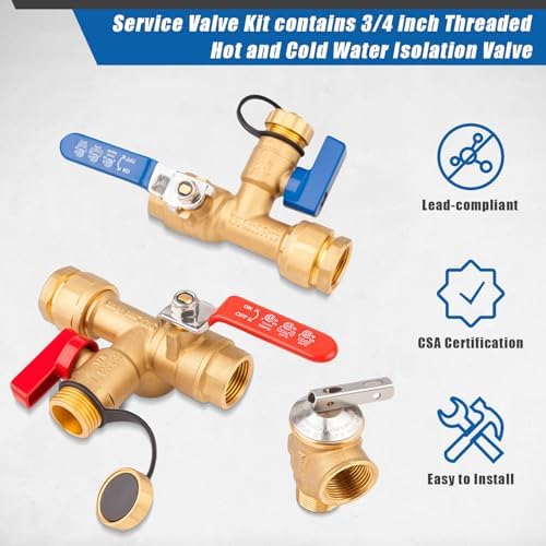 3/4" IPS Tankless Water Heater Valve Kit, Pressure Relief Valve - Image 2