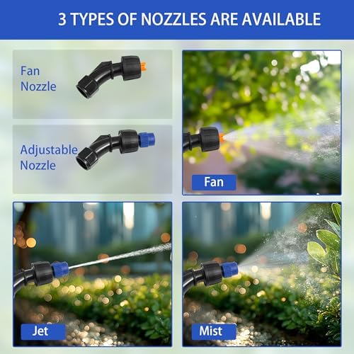 Electric Garden Sprayer, Portable Battery Powered Watering Wand, Rechargeable Plant Spray Mister with Telescopic Wand and 10ft Water Hose for Yard Lawn Weeds Plants,Type-C Charging, Blue - Image 4