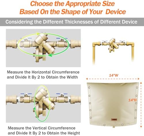 TOHONFOO 3-Way Open Backflow Preventer Pipe Cover Outside, 14"Wx14"H, Beige - Image 3